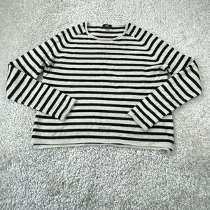 Line Jackie Striped Sweater Black White Womens XS